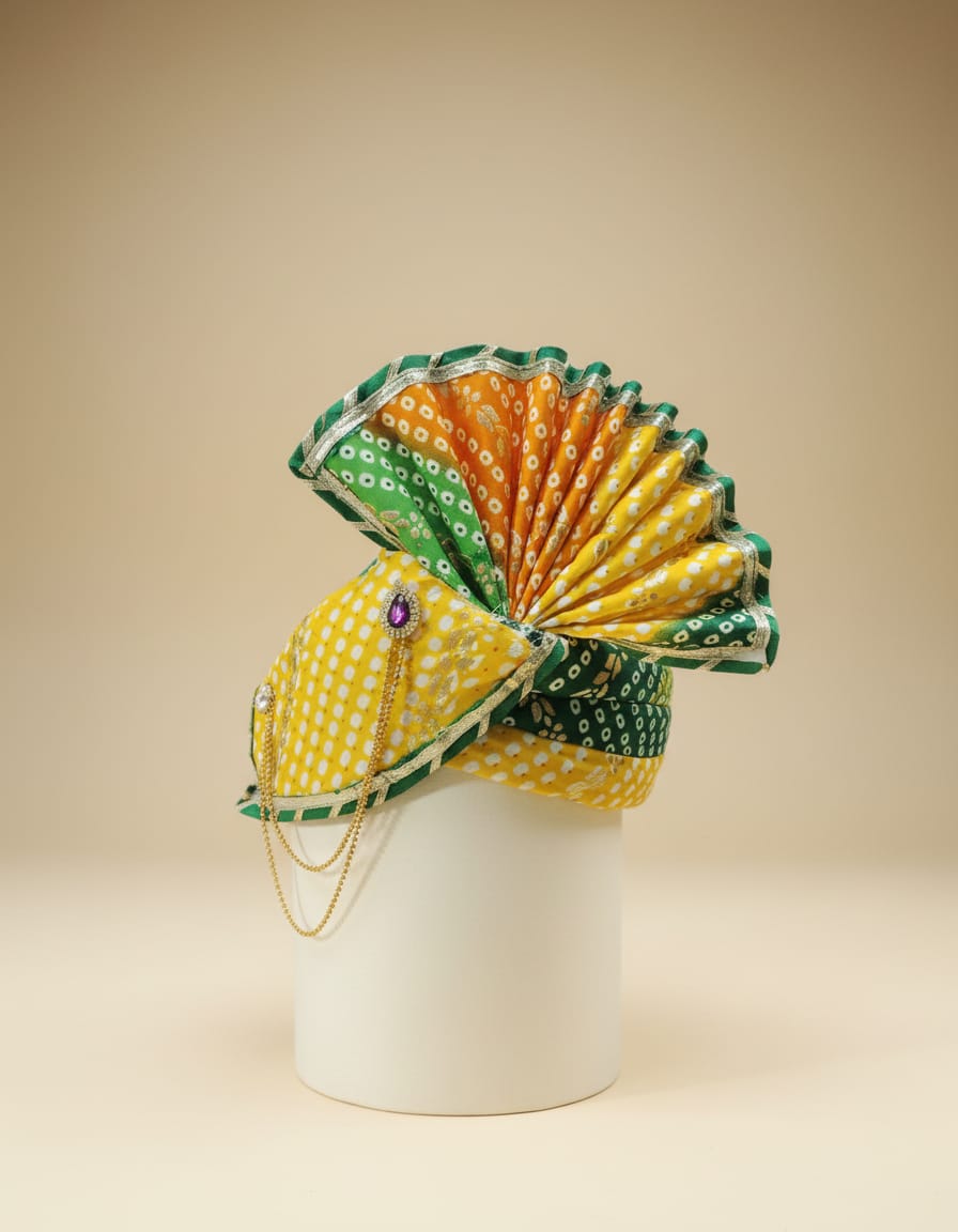 WhatsApp Image 2026-01-07 at 6.50.09 PM bandhani Safa For Kids And Adults - Image 1