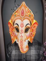 Lord Ganesha Crown Design Fabric Face Mask
